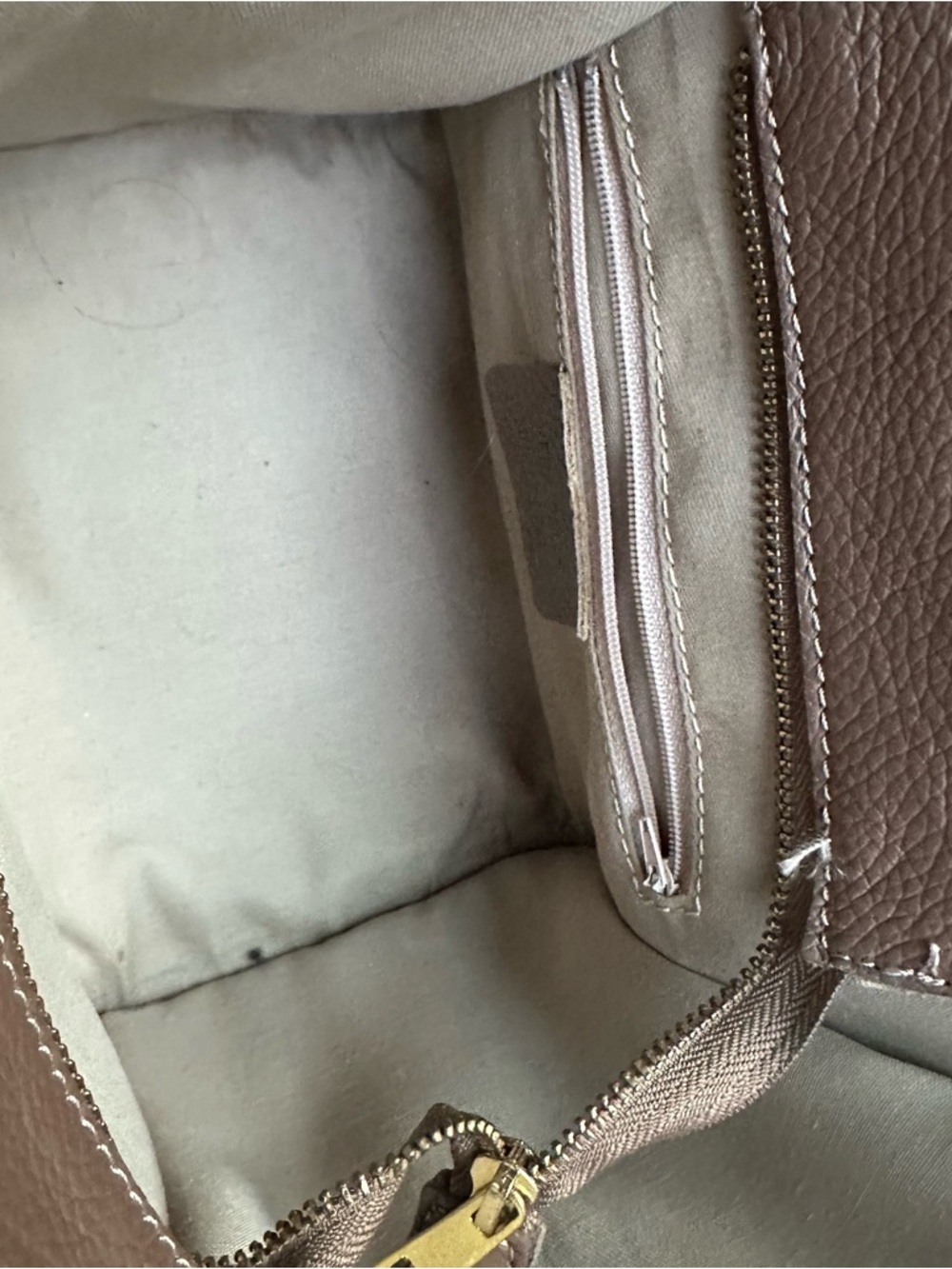 Genuine Leather Mini Satchel Taupe Brown | Crossbody Top Handle | Structured Bag - Picture 4 of 16